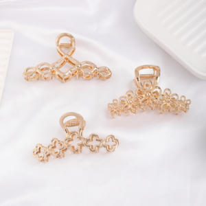 ZOYU Jepit Rambut Logam Ramah Lingkungan Bentuk Bunga Clover Tidak Beraturan, Laris Manis, Grosir, Sederhana, Ukuran Besar 11cm untuk Penggunaan Sehari-hari - Product Image 1