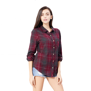 Well Sell High Quality New Styles Long Sleeve Cotton <strong>Women</strong> <strong>Flannel</strong> Plaid <strong>Shirt</strong> - Product Image 1
