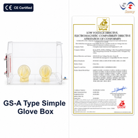 Boîte à gants en acrylique transparente GS-004-A pour équipement de laboratoire sous vide, pour opérations de vacuométrie chimique avec 2 gants
