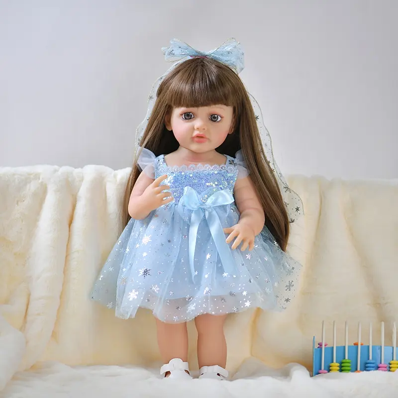 22Inch 55cm Lifelike Silicone Reborn Dolls Full Body Newborn Baby with Realistic Treborn Features