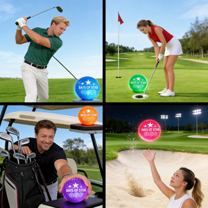 Direct Factory <b>LED</b> Glow Golf <b>Ball</b> <b>LED</b> Multicolor Hardness 15 to 40 - 45g Impact Activated 40HQ FCL Bulk Wholesale - Product Image 4