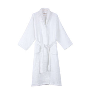 High Quality Luxury White Shawl Collar Bath <strong>Robe</strong> 100% Cotton Double Layer <strong>Waffle</strong> <strong>Terry</strong> Bathrobe For Hotel Spa Custom Logo - Product Image 2