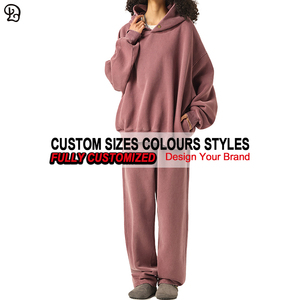 ชุดเซ็ตฮู้ดดี้โอเวอร์ไซส์สไตล์วินเทจสำหรับผู้ชาย เสื้อสเวตเชิ้ตและกางเกงจ็อกเกอร์ลำลองทรงหลวม สตรีทแวร์สำหรับฤดูใบไม้ร่วงและฤดูหนาว - Product Image 5