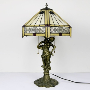 LongHuiJing Eco-Friendly AC Adjustable LED Table Lamp Flexible Multicolored Dome Stained Glass Mediterranean Style E26/E27 Bulb - Product Image 2