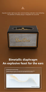 OneDer-Haut-parleur 2024 en bois brun 40W, double klaxon, lecteur de musique portable sans fil pour l'extérieur, stéréo, maison, <span class=keywords><strong>cuir</strong></span>, bois - Product Image 3