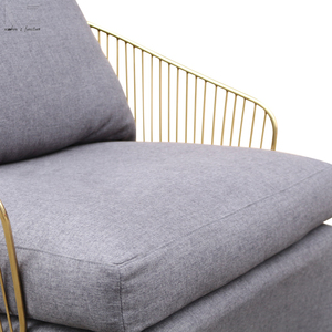 De metal de oro de acero inoxidable tela de salón Bergere de Colette lounge sillón - Product Image 6