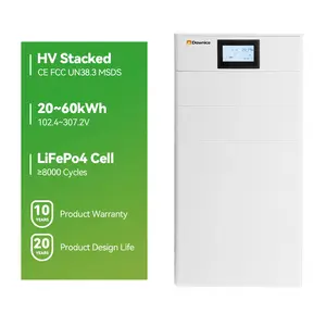 10kWh 20kWh 40kWh 60kWh High Voltage Lifepo4 Lithium Solar Battery Stacked Home Energy Storage System