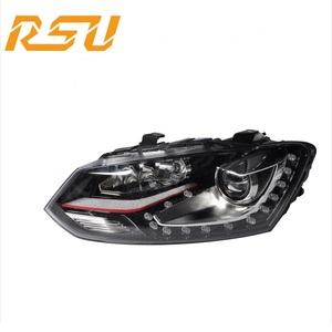 Faro de xenón halógeno para coche olkwasgen, Faro de línea cromado <span class=keywords><strong>rojo</strong></span> para modelo <span class=keywords><strong>Polo</strong></span> 2010 2011 2012 2013 2014 2015 2016 <span class=keywords><strong>2017</strong></span> - Product Image 5