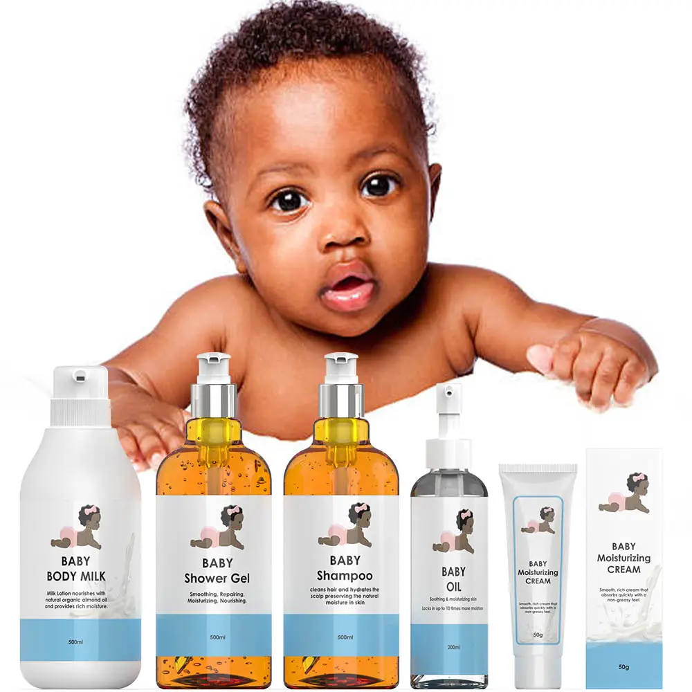 Набор для ухода за кожей младенцев с логотипом OEM, увлажняющие натуральные органические ингредиенты, мягкая сухая кожа младенца, восстанавливающая чувствительную кожу