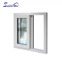 Fenêtre en PVC moderne populaire couleur blanche UPVC vitré en verre Windows coulissant pour la construction de maisons