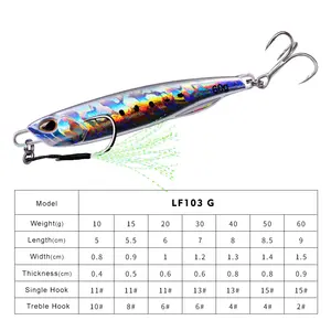 Señuelos DE PESCA DE Metal de hundimiento lento Jigging Jig Bait 1 PC/Lot 10g/20g/30g/40g/50g/60g Divinator Lure - Product Image 4