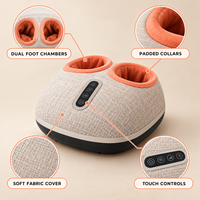 Masseur de pieds portable Shiatsu avec chaleur, vibrations et compression par roulement pour les pieds, les jambes et les mollets