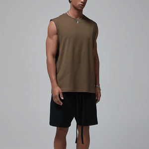 T-shirt sans manches 100% coton, poids lourd, 300 GSM, douceur supérieure, tissu pré-rétréci, ne se rétrécit pas - Product Image 2