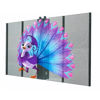 Pantalla de película LED transparente de alto brillo de 5000NITs P3.9 para ventanas de venta al por menor de pared de vidrio 3D
