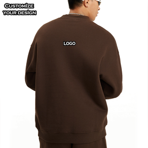 Custom Embroidered 100% Cotton Crewneck Sweatshirt for <b>Men</b> French Terry Long Sleeve Tshirt Solid Pattern Plain Blank Man Design - Product Image 2