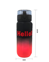 Bouteille d'eau dégradée de 750 ml, design innovant, sans BPA, en plastique de qualité alimentaire avec couvercle à paille pour le sport quotidien en extérieur