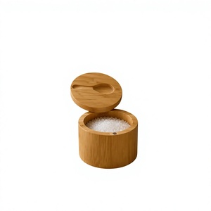 Classic Wooden <b>Storage</b> <b>Jar</b> with Wooden Lid 250mL Capacity <b>for</b> Spice <b>Storage</b>-Eco-Friendly & Durable - Product Image 3