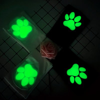 Hot Sale Nette Katzen pfote Niedliche Lolita 3d Knies trümpfe Leuchten in der dunklen Nacht Lange leuchtende Socke