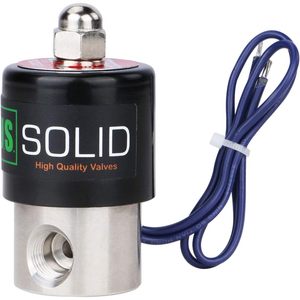 États-Unis Vanne solénoïde électrique en acier inoxydable massif de 1/4 po, 12 Vcc, normalement fermée, Viton - Product Image 1