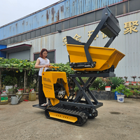 Mini-dumper sur chenilles à bas prix avec chariot élévateur, chenilles en caoutchouc, capacité de charge de 500 kg, moteur à essence