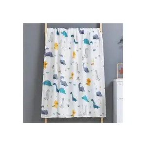 Hot selling 120cm*120cm Baby muslin swaddle Animal pattern for Newborn swaddle wrap