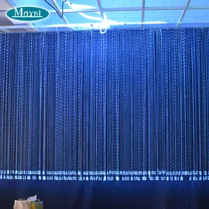 6 Colours Fiber Optic Waterfall Light Curtain With Sparkle Flash Side Fibre Cables With Light Projector