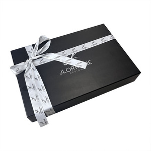 High Quality Custom Logo Lid and Base <b>Gift</b> <b>Box</b> Black Reusable Top Bottom Paperboard <b>Box</b> for <b>Wedding</b> Dress Packaging - Product Image 1