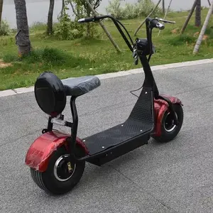 Klasik 15 inç şişman lastik mini citycoco elektrikli scooter arkalığı ile bayan tarzı