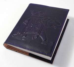 ปกสมุดโน้ตสไตล์วินเทจทำด้วยมือกระดาษคอตตอนรีไซเคิลดีไซน์ลายนูนรูปช้างด้านหน้า - Product Image 3