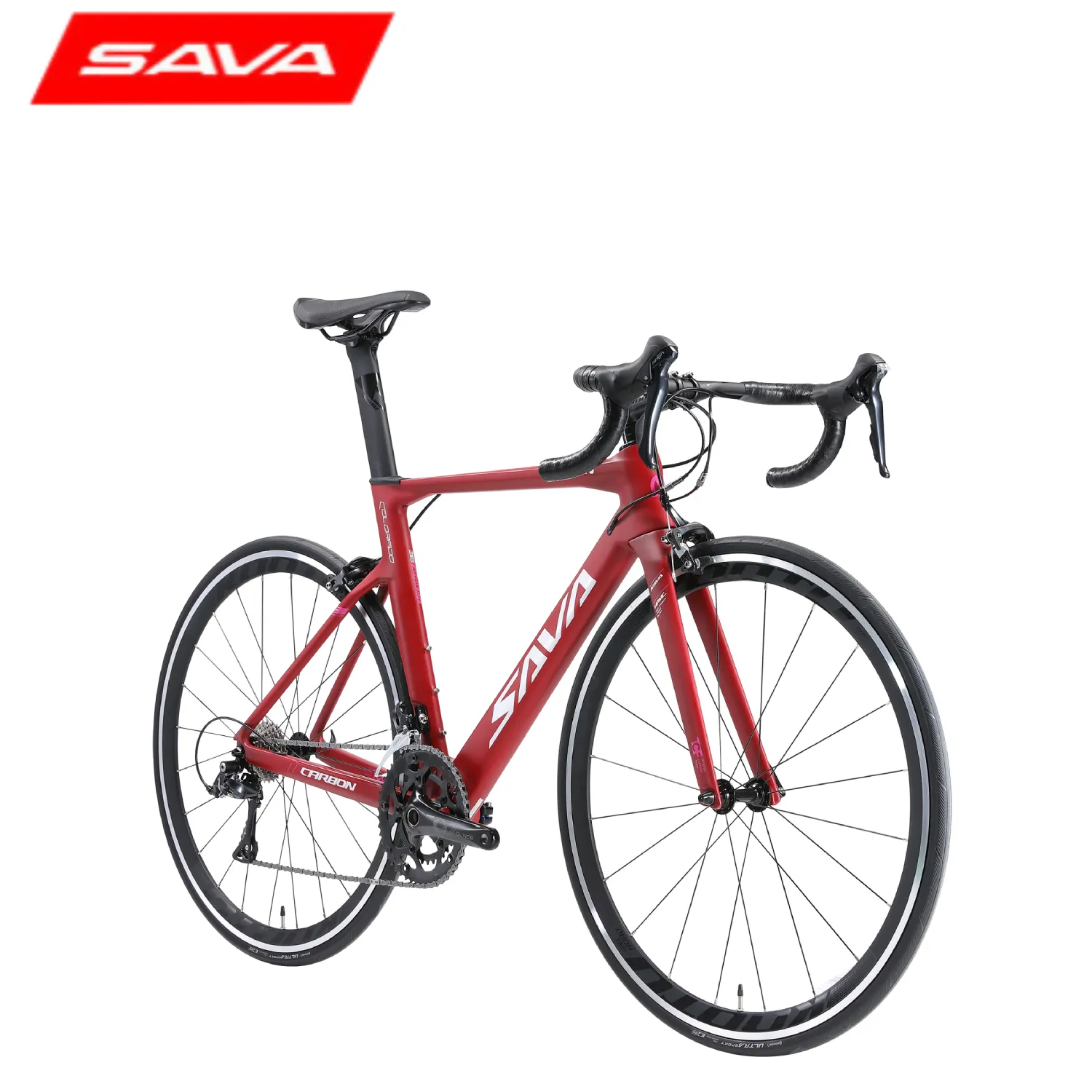 SAVA Road Bike Carbon Fiber Racing Bicycle 700C 18 Speed V Brake R09 SHIMANO R3000 Carbon Frame Roadbike for Adult Bicicleta