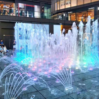 Fontaine musicale d'extérieur à jets d'eau dansants pour place publique, centre commercial, design moderne, écologique, en acier inoxydable