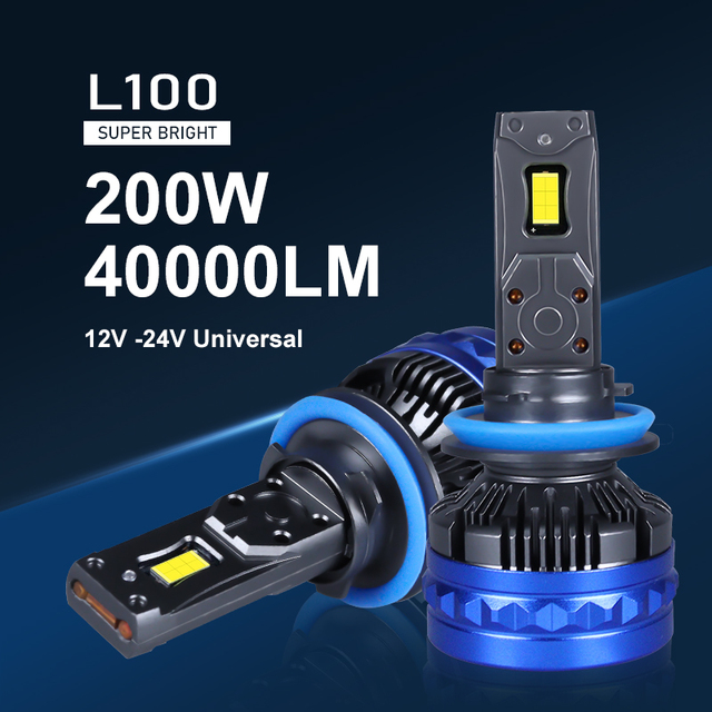 Super Bright H11 H7 Led Headlight Bulb 200w Car 360 Degree Led Headlight Bulb for Car Canbus Led Headlight Bulbs