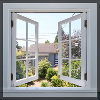 Fenêtre à baie battante en PVC de style moderne avec double vitrage trempé transparent et moustiquaire magnétique pour villas