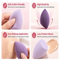 Éponge de maquillage à quatre compartiments, soyeuse et moelleuse, pour fond de teint, compacte et portable, outil de beauté pour femmes, pour un usage quotidien.