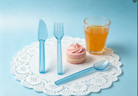 Ensemble de couverts jetables personnalisés, couteau, fourchette, cuillère, qualité alimentaire, pour la restauration à emporter, service de restauration, camping, voyage