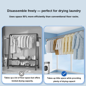 Séchoir à linge mural rétractable <span class=keywords><strong>sans</strong></span> <span class=keywords><strong>perçage</strong></span> en acier au carbone <span class=keywords><strong>pour</strong></span> balcon et fenêtre en <span class=keywords><strong>baie</strong></span> - Product Image 1