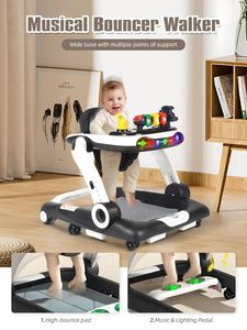 Marche-bébé pliable Purorigin avec roues et siège, anti-jambes en O, multifonction, marche-bébé à pousser à la main, marche-bébé en forme de U avec jouets musicaux - Product Image 4