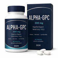 Complément Alimentaire Alpha GPC en Comprimés Source de Choline Bien-être Cognitif Clarté Mentale Concentration Végétalien Sans OGM Sans Gluten OEM ODM
