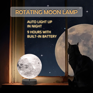 Lampe de lune rotative flottante <span class=keywords><strong>3D</strong></span> économique, rechargeable par USB, lumière LED chaude, lampe de nuit intelligente romantique pour chambre à coucher - Product Image 3