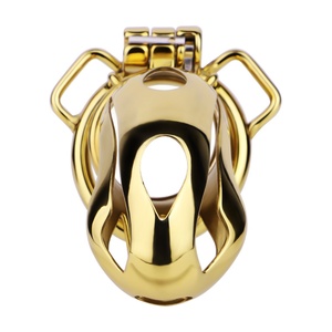 กรงครอบอวัยวะเพศชายโลหะสีทอง ขนาด FRRK S M L 3 ไซส์ พร้อมกุญแจล็อค อุปกรณ์ BDSM สำหรับผู้ชาย - Product Image 3