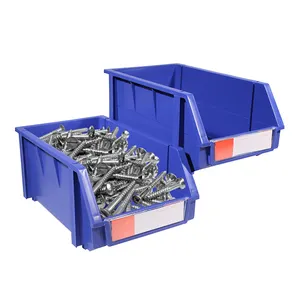 wholesale Heavy duty wall mounted and bolt tool spare parts divided stackable warehouse plastic storage bin for garage