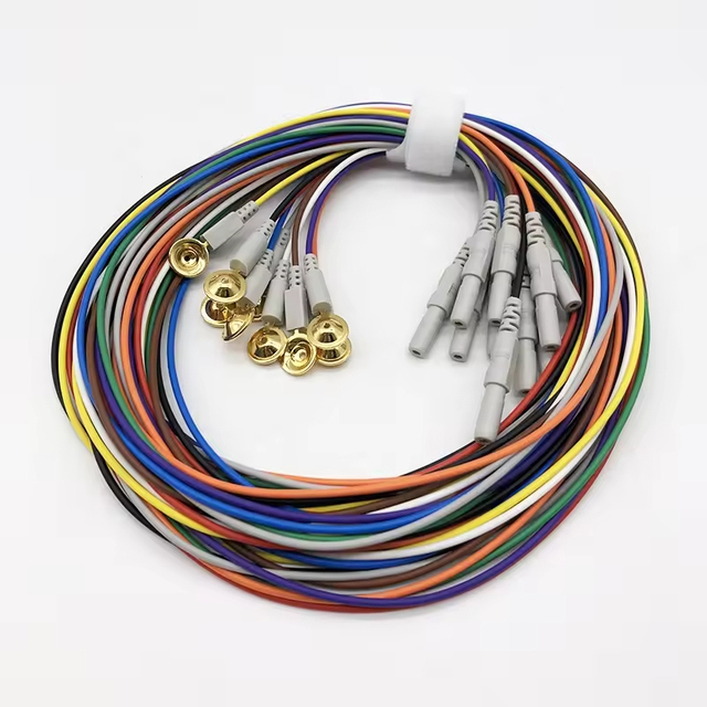 Compatible Brain Electrodes EEG Lead Wires Gold Electrodes Electromyography Electrodes 1.5 Meters 1.9 Meters 2.5 Meters