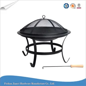 JIANYI छोटे आग गड्ढे 22in आउटडोर लकड़ी जलती Firepit BBQ स्टील आग गड्ढे कटोरा स्पार्क स्क्रीन कवर, अलाव मेल आदेश वितरित