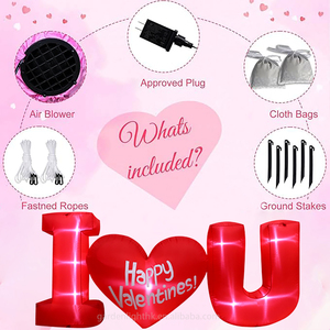 5FT Waterproof LED Happy <b>Valentine's</b> Day Inflatable 'I Love You' Lighted Yard Sign for Home Wedding Garden Party Decor - Product Image 5