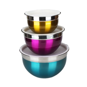 Lot de 5 bols à mélanger et à préparer pour repas sains en acier inoxydable poli miroir - Product Image 3