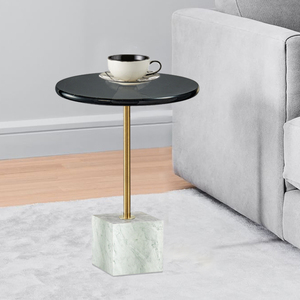 Venta directa de fábrica moderno vintage redonda de mármol natural en sofá <span class=keywords><strong>mesa</strong></span> <span class=keywords><strong>lateral</strong></span> - Product Image 4