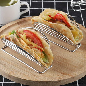 Soporte de bandeja de Burrito <span class=keywords><strong>y</strong></span> Taco de acero inoxidable de estilo minimalista Soportes de placa de metal sostenibles para fiestas <span class=keywords><strong>y</strong></span> restaurantes - Product Image 6