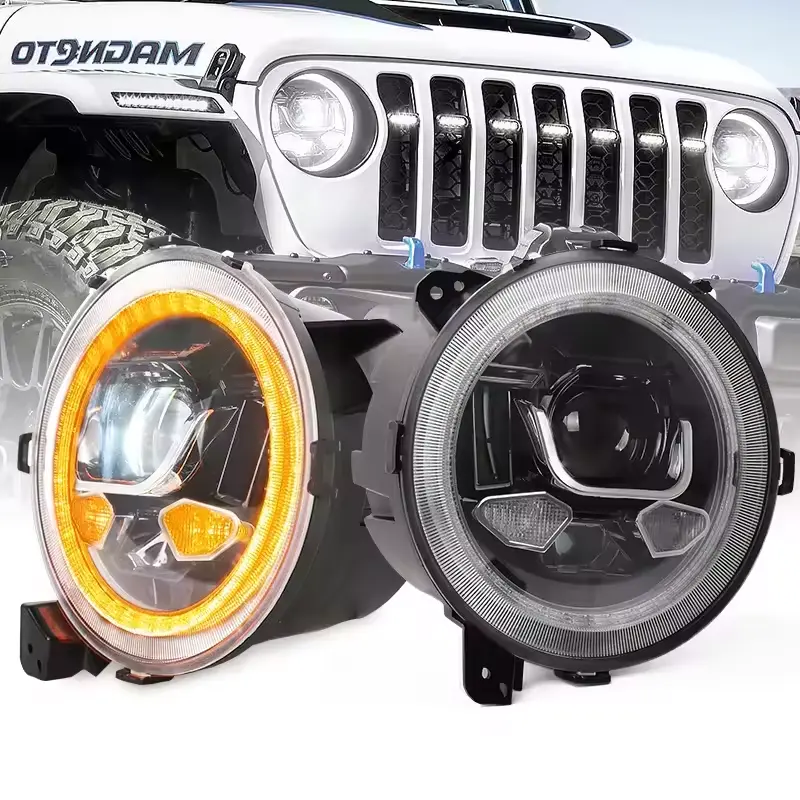 OVOVS Auto Lighting Systems JL 9 Inch LED Headlights Star-up Welcome Light for Wrangler JL 2018+ Gladiator JT 2019+