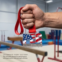 Médaille de gymnastique en alliage de zinc avec relief 3D argenté antique, ruban personnalisé, médaille de compétition personnalisée, design gratuit