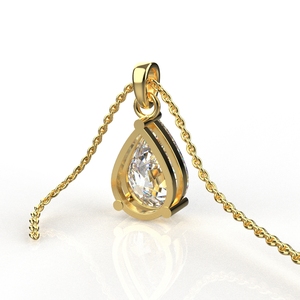 Avarta hecho a mano a granel personalizado 18K chapado en oro 2 quilates pera moissanita laboratorio cultivado diamante colgante joyería fina - Product Image 4